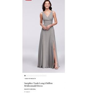 David’s Bridal Surplice Tank Long Chiffon Dress